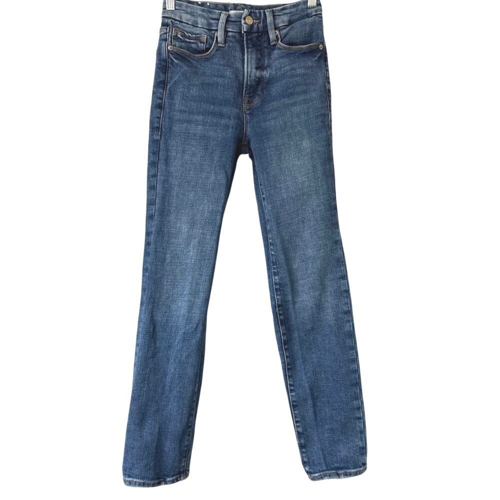 Good American Good Classic High Rise Skinny Jeans Women’s Size 0/25 Medium Wash